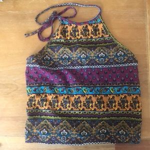Boho halter crop top
